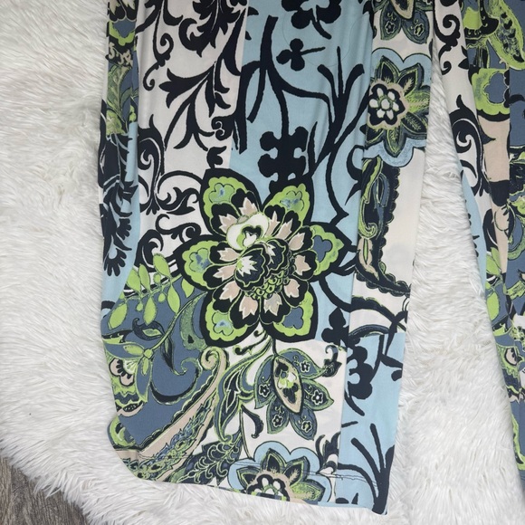 Chico's 1 pull on wide leg stretchy pants boho floral paisley - Picture 5 of 11